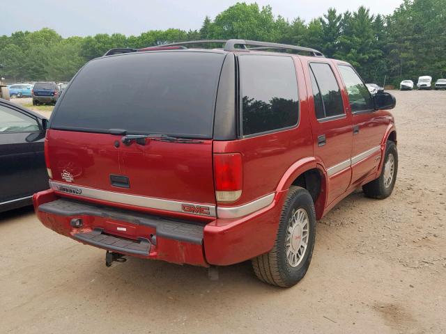 1GKDT13W112183594 - 2001 GMC JIMMY RED photo 4