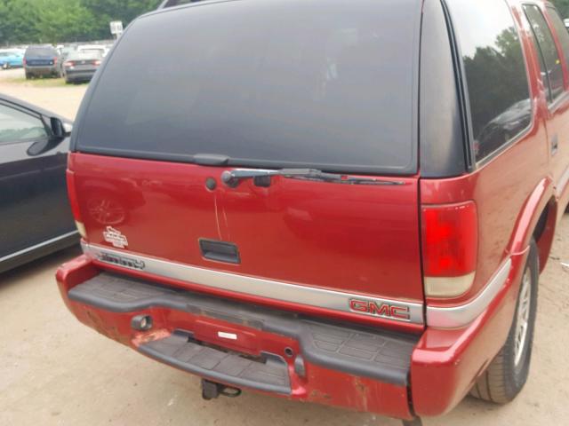 1GKDT13W112183594 - 2001 GMC JIMMY RED photo 9