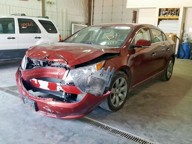 1G4GC5EG3AF147173 - 2010 BUICK LACROSSE C RED photo 2