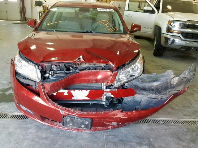 1G4GC5EG3AF147173 - 2010 BUICK LACROSSE C RED photo 9