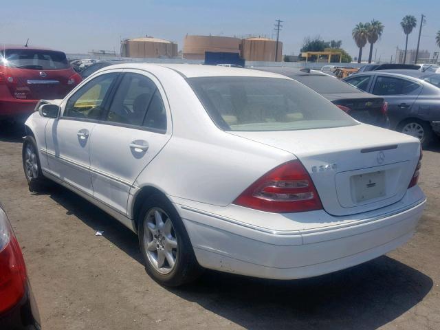 WDBRF61JX4E017234 - 2004 MERCEDES-BENZ C 240 WHITE photo 3