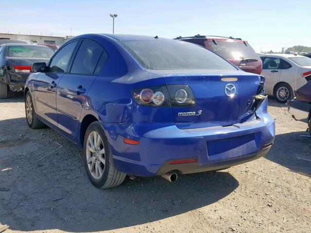 JM1BK323981848637 - 2008 MAZDA 3 S BLUE photo 3