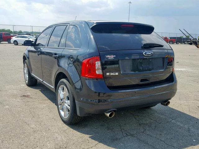 2FMDK4JCXDBB78199 - 2013 FORD EDGE SEL BLACK photo 3