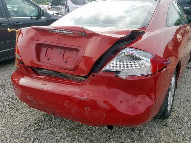 1HGCM723X6A015238 - 2006 HONDA ACCORD LX RED photo 9