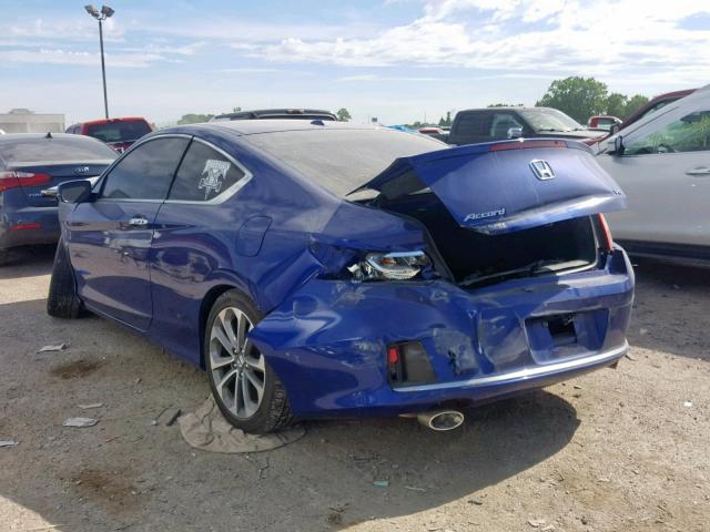 1HGCT2B82FA009614 - 2015 HONDA ACCORD EXL BLUE photo 3