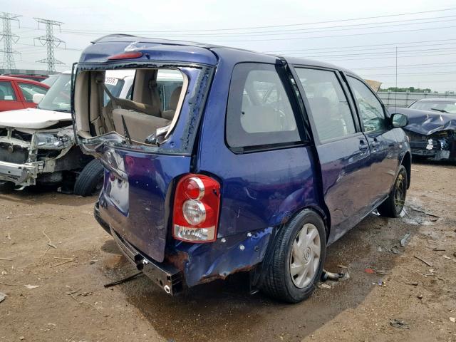 JM3LW28A760570226 - 2006 MAZDA MPV WAGON BLUE photo 4