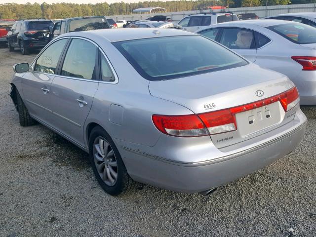 KMHFC46F38A256039 - 2008 HYUNDAI AZERA SE SILVER photo 3