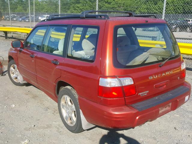 JF1SF65672H703242 - 2002 SUBARU FORESTER S BURGUNDY photo 3