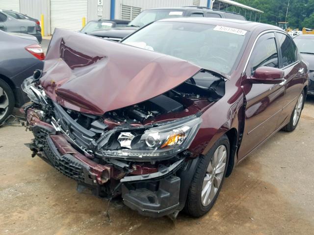 1HGCR2F82EA068766 - 2014 HONDA ACCORD EXL MAROON photo 2