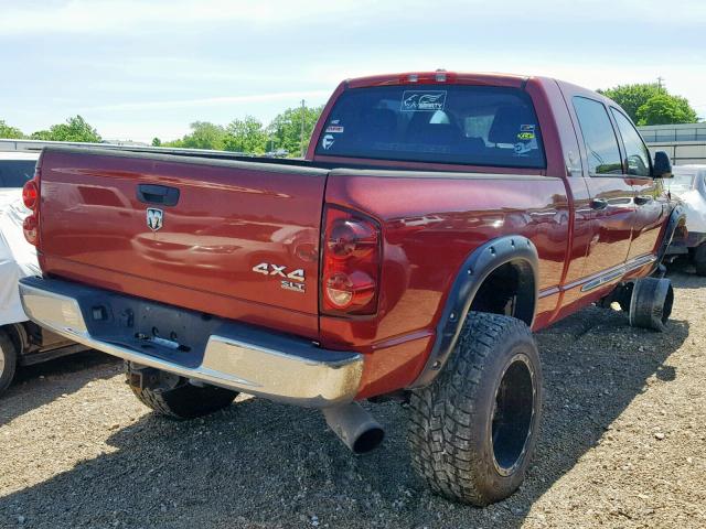 3D7KS29C77G718409 - 2007 DODGE RAM 2500 BURGUNDY photo 4