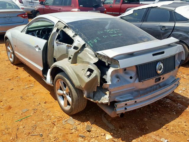 1ZVHT82H475337860 - 2007 FORD MUSTANG GT SILVER photo 3