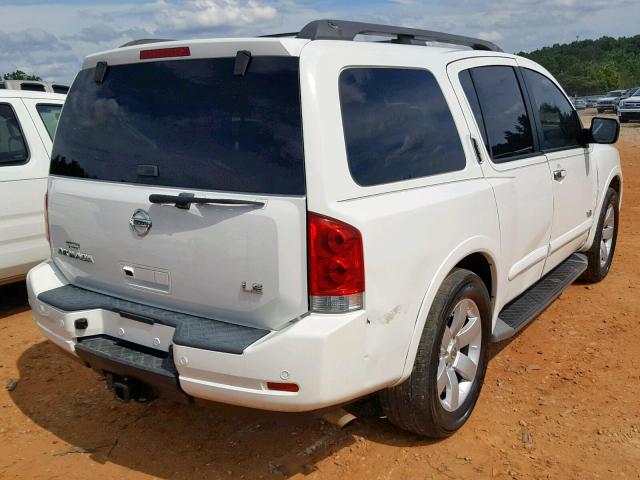 5N1BA08D88N605357 - 2008 NISSAN ARMADA SE WHITE photo 4