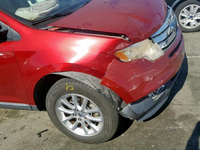 2FMDK48C09BB01435 - 2009 FORD EDGE SEL RED photo 9