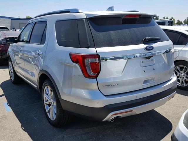 1FM5K7F85GGC14159 - 2016 FORD EXPLORER L SILVER photo 3