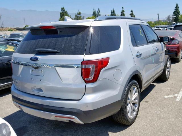 1FM5K7F85GGC14159 - 2016 FORD EXPLORER L SILVER photo 4