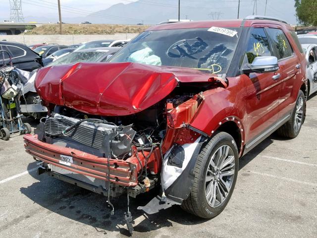 1FM5K8HT1KGA28215 - 2019 FORD EXPLORER P RED photo 2