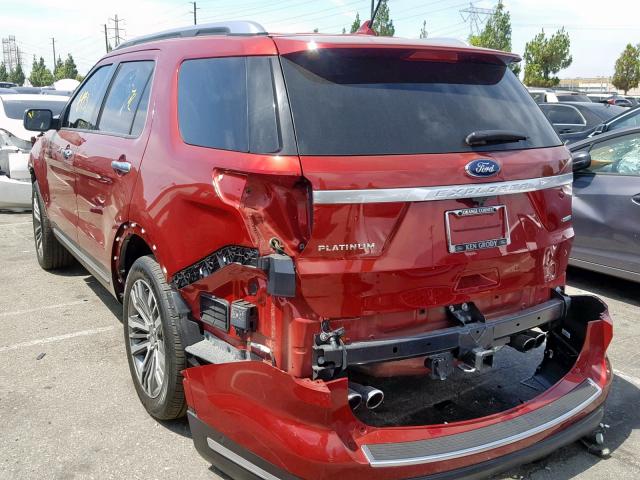 1FM5K8HT1KGA28215 - 2019 FORD EXPLORER P RED photo 3