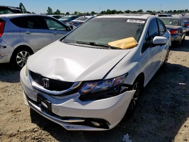 19XFB2F9XFE240937 - 2015 HONDA CIVIC EXL WHITE photo 2