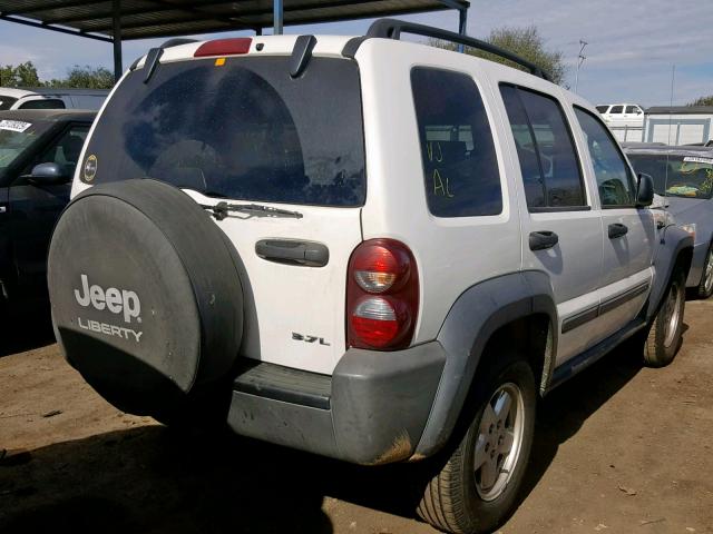 1J4GL48K67W655462 - 2007 JEEP LIBERTY SP WHITE photo 4