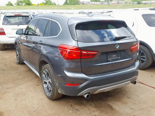 WBXHT3C34H5F69262 - 2017 BMW X1 XDRIVE2 GRAY photo 3