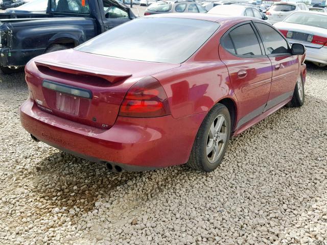 2G2WS522641130993 - 2004 PONTIAC GRAND PRIX BURGUNDY photo 4