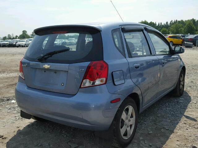 KL1TG65667B766930 - 2007 CHEVROLET AVEO LT BLUE photo 4