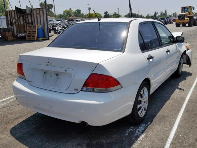 JA3AJ26E46U043983 - 2006 MITSUBISHI LANCER ES WHITE photo 4