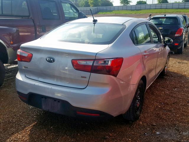 KNADM4A38F6489725 - 2015 KIA RIO LX SILVER photo 4