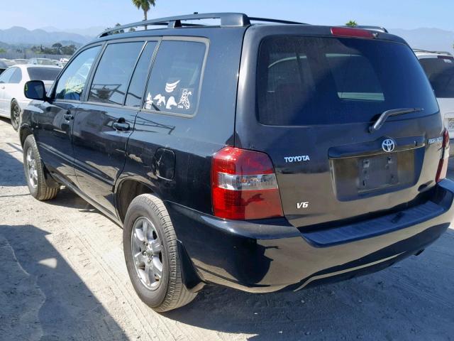 JTEGP21A060118342 - 2006 TOYOTA HIGHLANDER BLACK photo 3