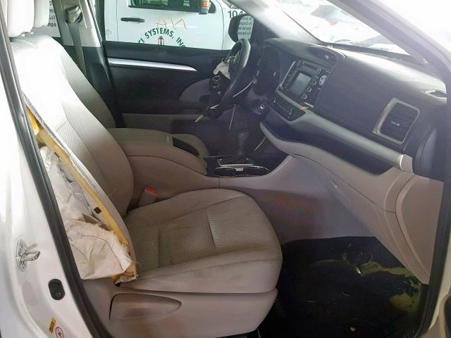 5TDZKRFH0ES011734 - 2014 TOYOTA HIGHLANDER WHITE photo 5