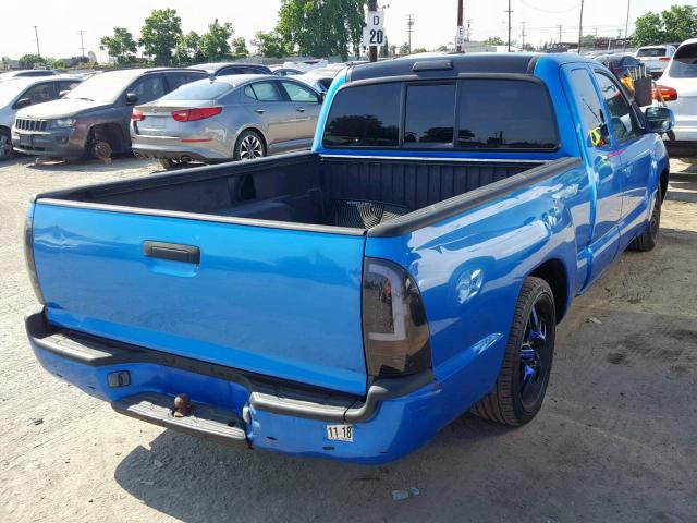 5TETU22N85Z118634 - 2005 TOYOTA TACOMA X-R BLUE photo 4