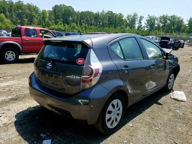 JTDKDTB39D1557138 - 2013 TOYOTA PRIUS C GRAY photo 4