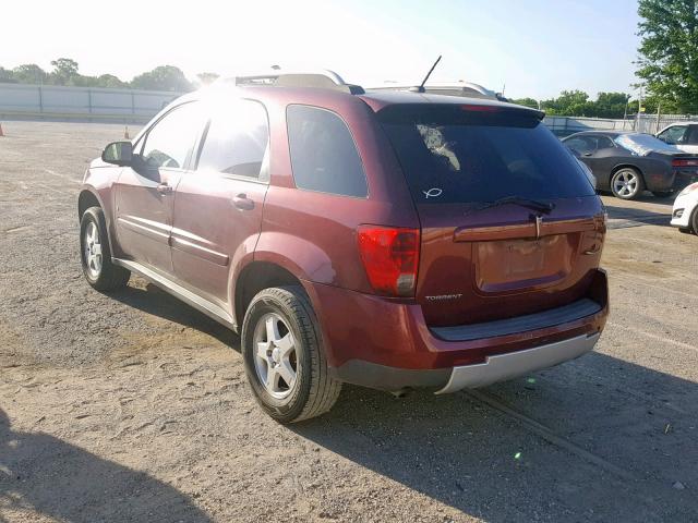 2CKDL63F776052828 - 2007 PONTIAC TORRENT BURGUNDY photo 3