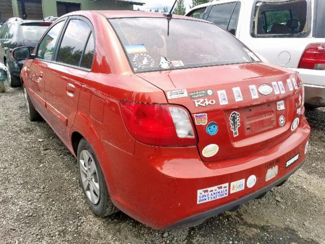 KNADH4A38A6650636 - 2010 KIA RIO LX RED photo 3