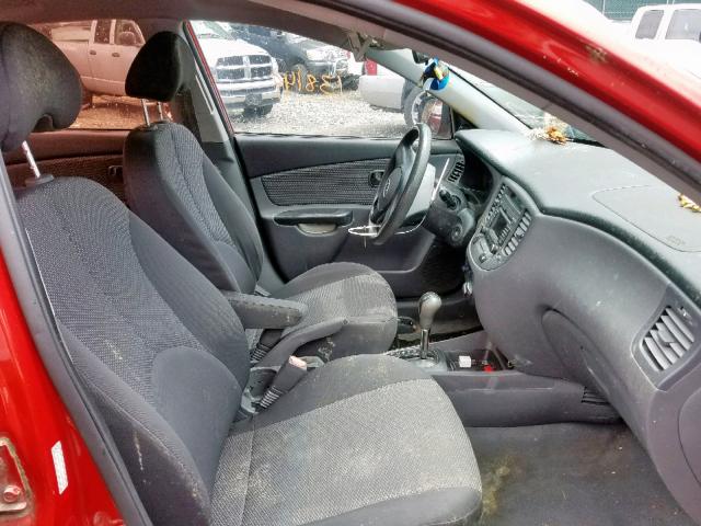 KNADH4A38A6650636 - 2010 KIA RIO LX RED photo 5