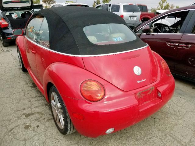 3VWCD31Y75M314771 - 2005 VOLKSWAGEN NEW BEETLE წითელი ფოტო 3