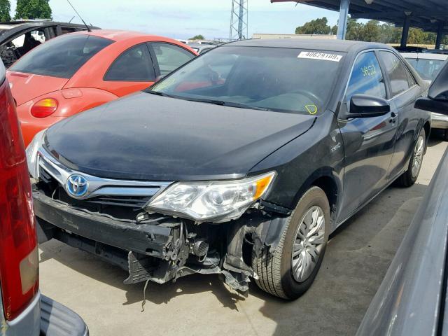 4T1BD1FK4EU106653 - 2014 TOYOTA CAMRY HYBR BLACK photo 2