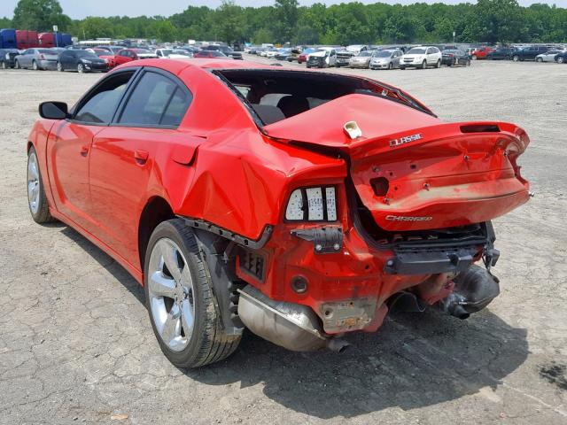 2C3CDXHG1EH141291 - 2014 DODGE CHARGER SX RED photo 3