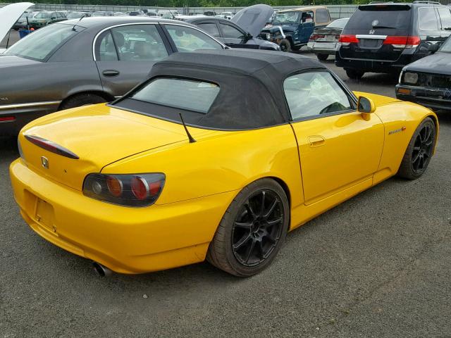 JHMAP21455S002365 - 2005 HONDA S2000 YELLOW photo 4