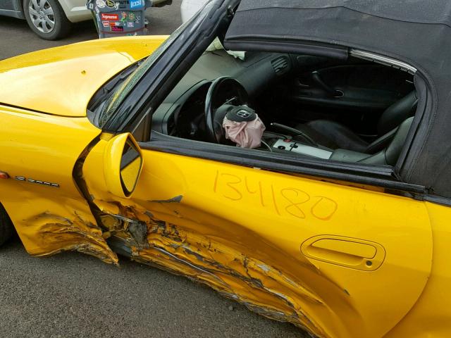 JHMAP21455S002365 - 2005 HONDA S2000 YELLOW photo 9