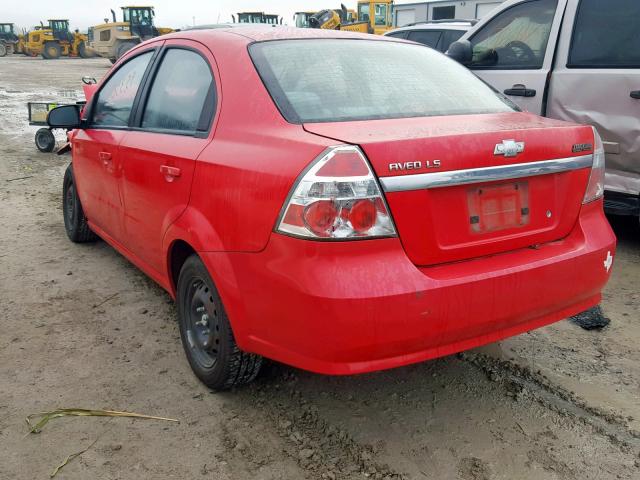 KL1TD56687B152124 - 2007 CHEVROLET AVEO BASE წითელი ფოტო 3