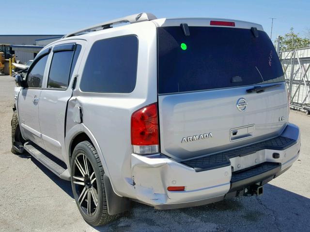 5N1AA08C18N606594 - 2008 NISSAN ARMADA SE SILVER photo 3