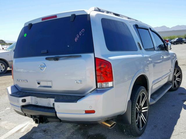 5N1AA08C18N606594 - 2008 NISSAN ARMADA SE SILVER photo 4