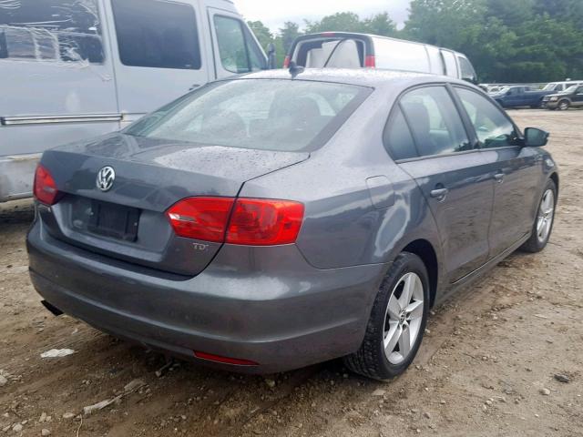 3VW3L7AJ1CM040753 - 2012 VOLKSWAGEN JETTA TDI GRAY photo 4