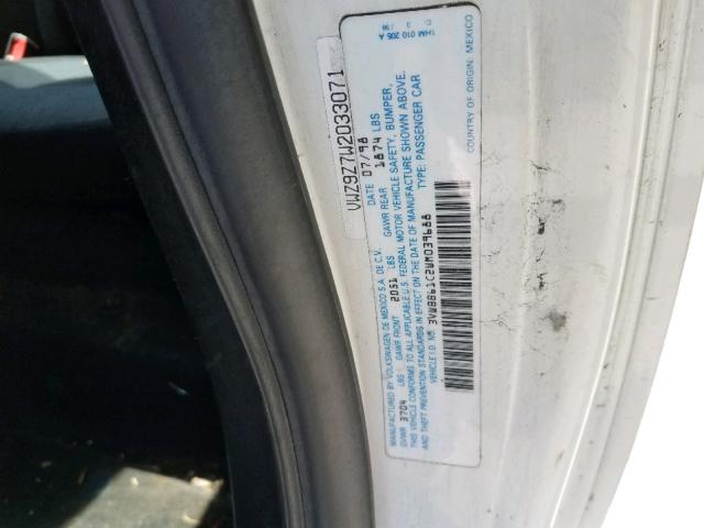 3VWBB61C2WM039688 - 1998 VOLKSWAGEN NEW BEETLE თეთრი ფოტო 10