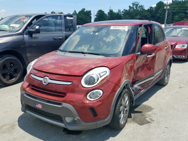 ZFBCFADH5FZ033827 - 2015 FIAT 500L TREKK RED photo 2