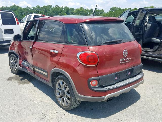 ZFBCFADH5FZ033827 - 2015 FIAT 500L TREKK RED photo 3