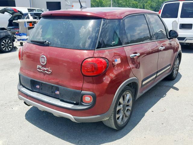 ZFBCFADH5FZ033827 - 2015 FIAT 500L TREKK RED photo 4