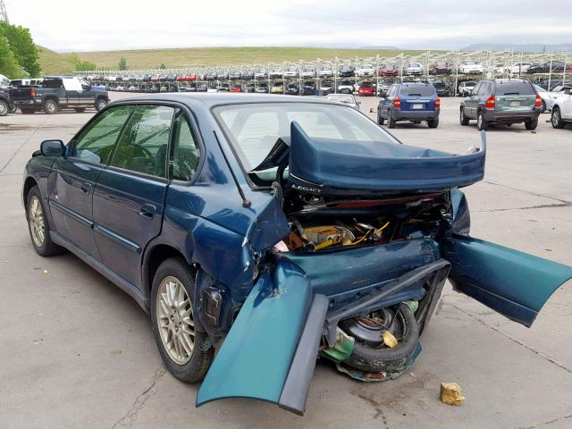 4S3BD6756X7253116 - 1999 SUBARU LEGACY GT GREEN photo 3