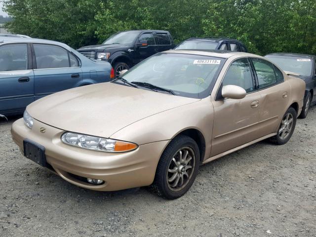 1G3NF52E11C262264 - 2001 OLDSMOBILE ALERO GLS GOLD photo 2